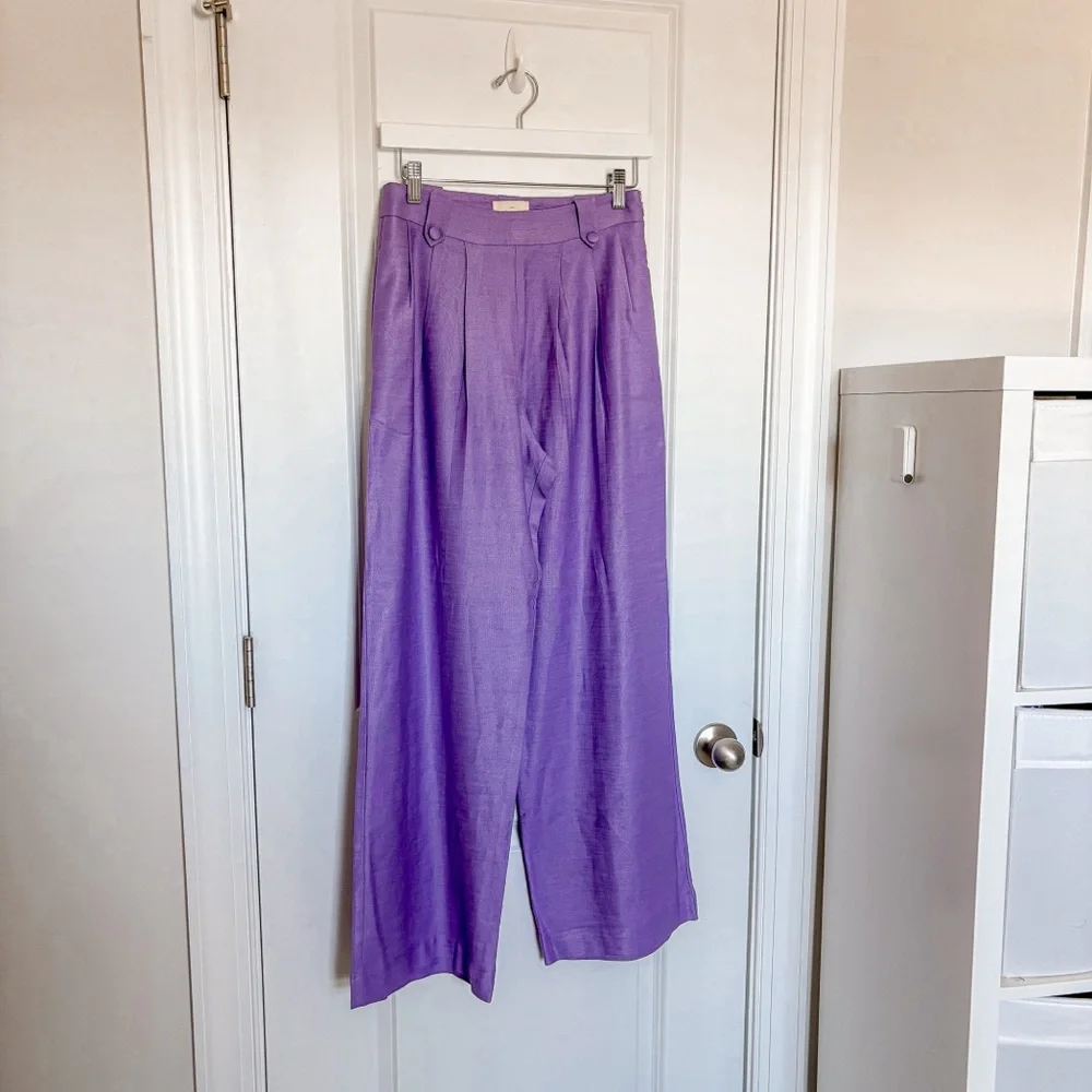Sezane LouLou Trousers Lavender Linen